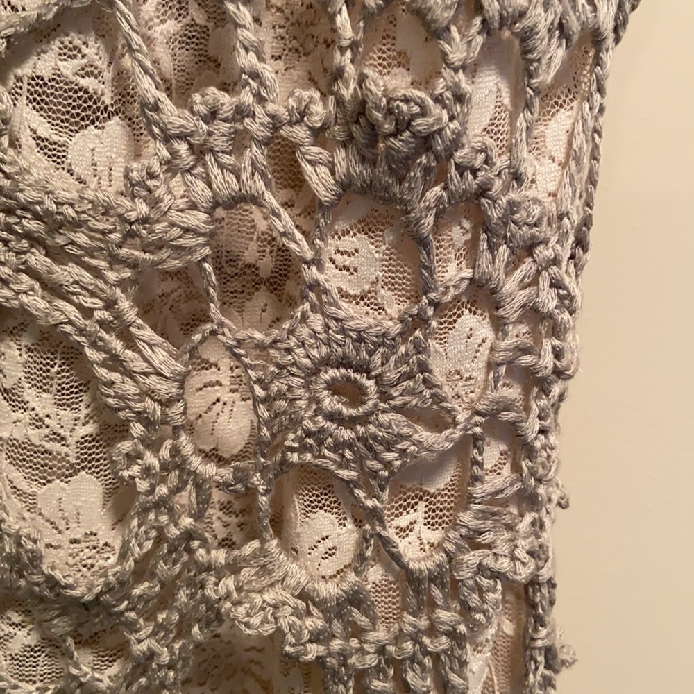 Crochet Outer Layer With Lace Lining - image 2